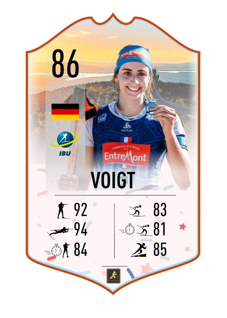 Vanessa Voigt - Summer Star - Winner of the women mass start at Martin Fourcade Nordic Festival 2023 - Biathlon Cards